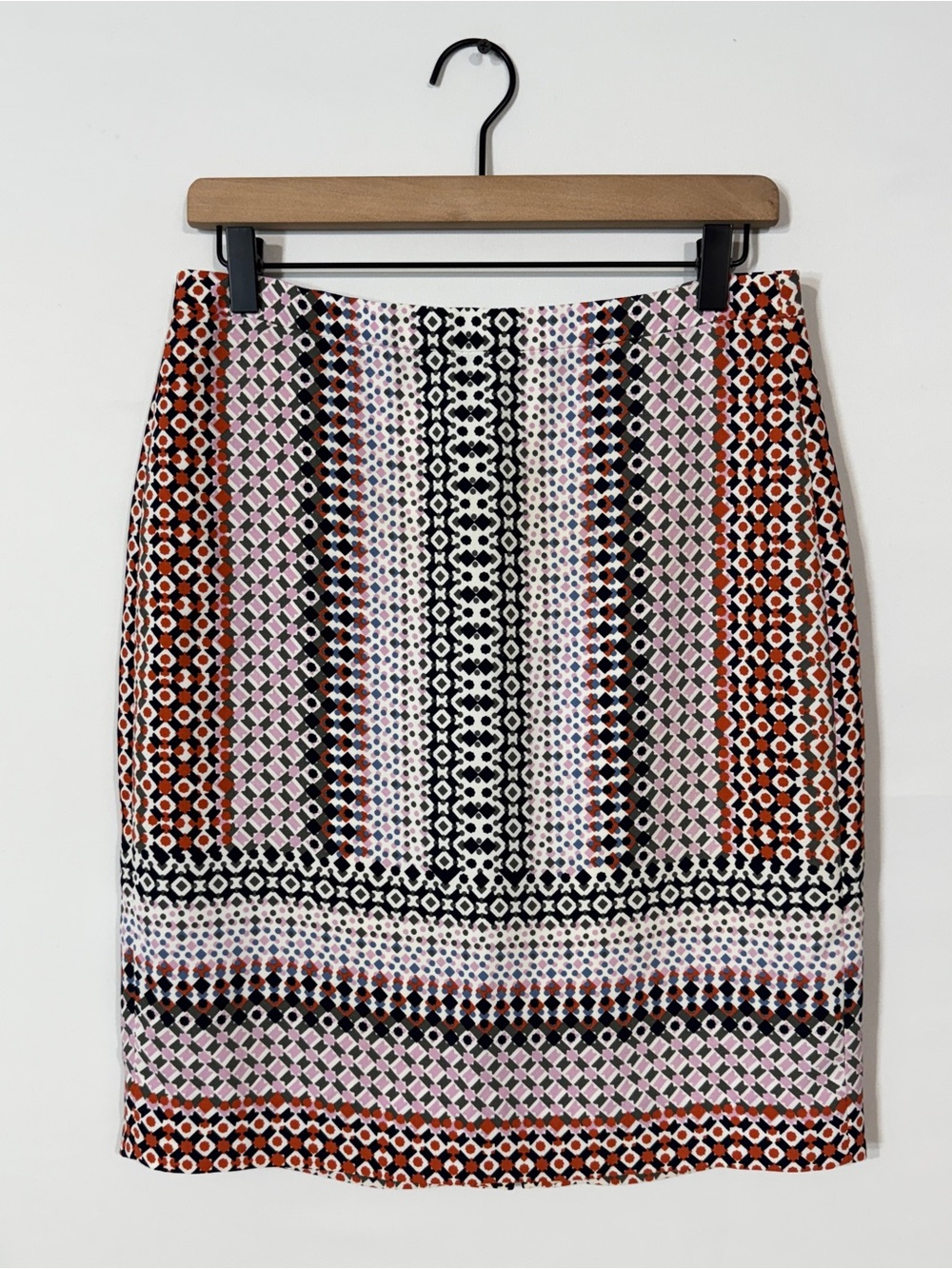 WSK12 {J. Crew} Multicolor Geometric Above Knee Pencil Skirt